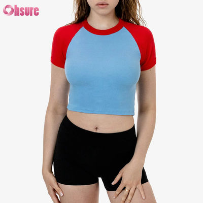 Top sportivo in cotone al 100% per donna con manica a maglia, traspirante, con logo personalizzato.