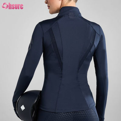 Giacca a maniche lunghe da donna personalizzabile per allenamento, con cerniera, ad asciugatura rapida, per attività sportiva all'aperto, top aderente per corsa e fitness