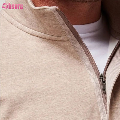 Pullover da golf da uomo di alta qualità, vestibilità slim, con zip a un quarto e maniche lunghe in pile caldo, con logo personalizzato, tinta unita e colore morbido per l'inverno