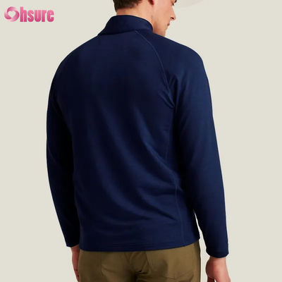 Pullover mezza zip da uomo alla moda di alta qualità, comodo, bianco, con zip a un quarto, ricamo elegante, sportivo per l'inverno