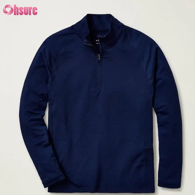 Pullover mezza zip da uomo alla moda di alta qualità, comodo, bianco, con zip a un quarto, ricamo elegante, sportivo per l'inverno