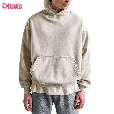 Felpa con cappuccio con logo personalizzato Uomo di alta qualità Felpe con cappuccio Logo personalizzato Cotone pesante Oversize Uomo con spalle scese