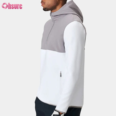 Pullover sportivo maschile di poliestere di alta qualità con felpa con felpa a mezza cerniera design impermeabile e prestazioni leggere Modello solido