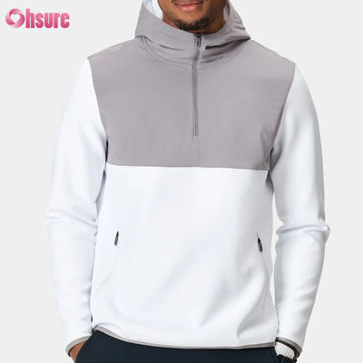 Pullover sportivo maschile di poliestere di alta qualità con felpa con felpa a mezza cerniera design impermeabile e prestazioni leggere Modello solido