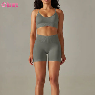 Pantaloni sportivi di moda da donna a vita alta vendita calda abbigliamento attivo senza cuciture e fitness yoga indossare allenamento yoga leggings reggiseno sportivo