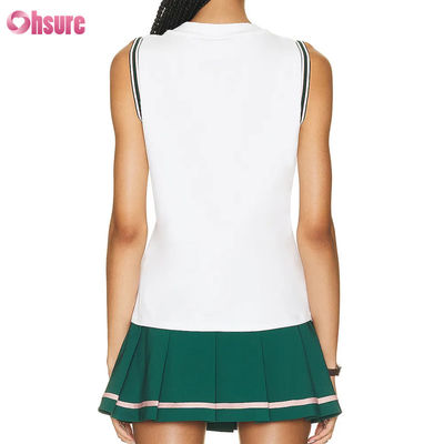 Abito da tennis pickleball senza maniche all'ingrosso da donna, gonne, pantaloncini, set, traspiranti, logo personalizzato, design con pantaloncini caldi e pieghe
