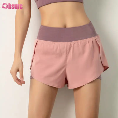 Pantaloncini da allenamento 2 in 1 da donna di alta qualità, leggeri, ad asciugatura rapida, da palestra, atletici, da yoga, con tasca per telefono, traspiranti