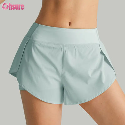 Pantaloncini da allenamento 2 in 1 da donna di alta qualità, leggeri, ad asciugatura rapida, da palestra, atletici, da yoga, con tasca per telefono, traspiranti
