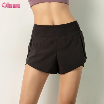 Pantaloncini da allenamento 2 in 1 da donna di alta qualità, leggeri, ad asciugatura rapida, da palestra, atletici, da yoga, con tasca per telefono, traspiranti