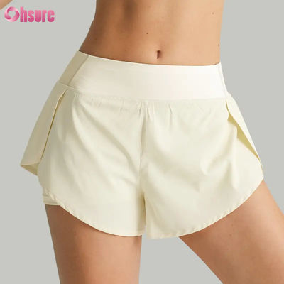 Vendita calda Calze da corsa da donna a vita alta Calze da corsa secche veloci a doppio strato Calze da allenamento sportivo Tasche respirabili Fitness Yoga Wear