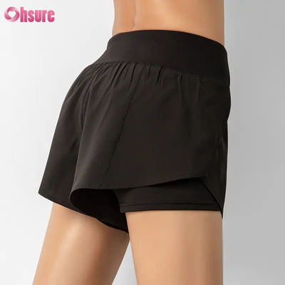Vendita calda Calze da corsa da donna a vita alta Calze da corsa secche veloci a doppio strato Calze da allenamento sportivo Tasche respirabili Fitness Yoga Wear