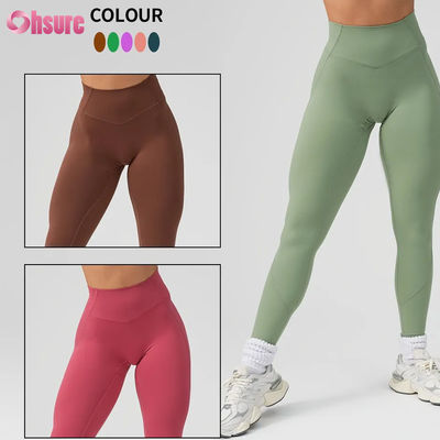 Leggings da yoga a vita alta in saldo per allenamento, tinta unita, da donna, pantaloni sportivi, abbigliamento yoga personalizzato, nuova moda, alta qualità per donna
