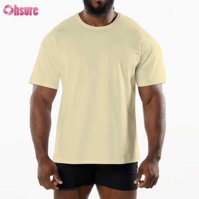 Uomini Sport Nuovo arrivo Squadra Collo T-shirt sportiva traspirante 95%Cottone 5%Spandex Materiale Gym T-shirt secco veloce per uomini