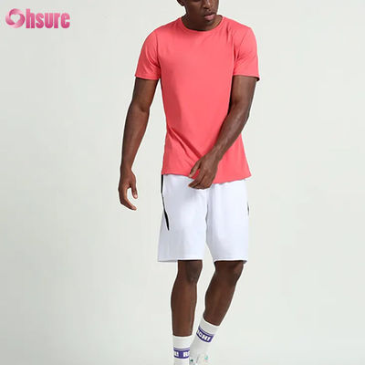 Allenamento su misura Abbigliamento estivo Colore solido Magliette da uomo a manica corta Corrente Fitness Esercizio fisico Outdoor Basketball Abbigliamento sportivo per uomini