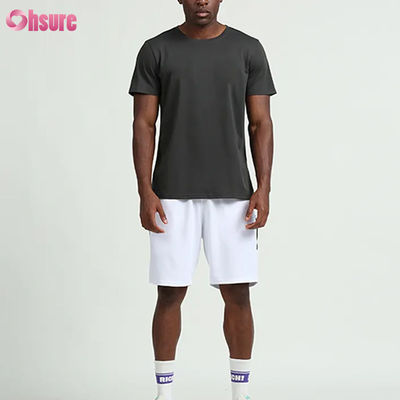 Allenamento su misura Abbigliamento estivo Colore solido Magliette da uomo a manica corta Corrente Fitness Esercizio fisico Outdoor Basketball Abbigliamento sportivo per uomini