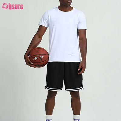 Allenamento su misura Abbigliamento estivo Colore solido Magliette da uomo a manica corta Corrente Fitness Esercizio fisico Outdoor Basketball Abbigliamento sportivo per uomini