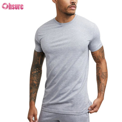 T-shirt da ginnastica all'ingrosso T-shirt sportiva da uomo su misura - 100% cotone, miscela di spandex, ginnastica da corsa abbigliamento casual, manica corta