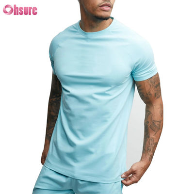 T-shirt da ginnastica all'ingrosso T-shirt sportiva da uomo su misura - 100% cotone, miscela di spandex, ginnastica da corsa abbigliamento casual, manica corta