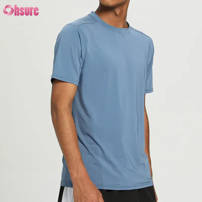 T-shirt da uomo da palestra a maniche corte elasticizzate casual all'ingrosso, leggero, traspirante, slim fit, per allenamento, fitness, corsa, sport
