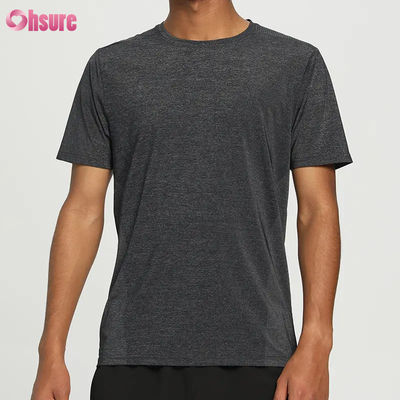 T-shirt da uomo da palestra a maniche corte elasticizzate casual all'ingrosso, leggero, traspirante, slim fit, per allenamento, fitness, corsa, sport