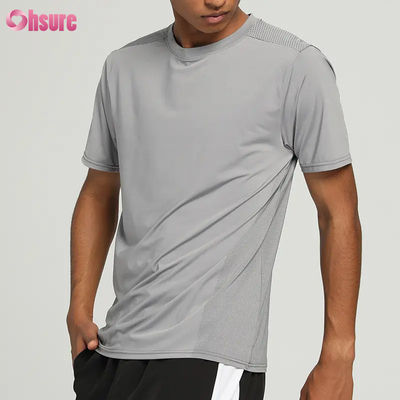 T-shirt da uomo da palestra a maniche corte elasticizzate casual all'ingrosso, leggero, traspirante, slim fit, per allenamento, fitness, corsa, sport