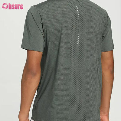 T-shirt da uomo da palestra a maniche corte elasticizzate casual all'ingrosso, leggero, traspirante, slim fit, per allenamento, fitness, corsa, sport