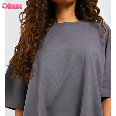 T-shirt unisex di alta qualità Logo personalizzato Disegno in bianco T-shirt da collo in grande dimensione per donne