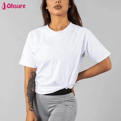 T-shirt bianca traspirante in cotone e spandex, vestibilità ampia, per allenamento, palestra, abbigliamento sportivo personalizzato, magliette di alta qualità, ragazza, donna, casual
