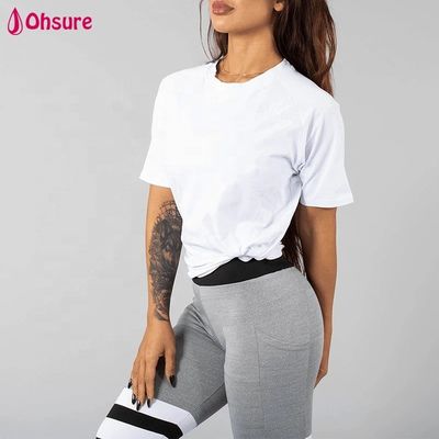 T-shirt bianca traspirante in cotone e spandex, vestibilità ampia, per allenamento, palestra, abbigliamento sportivo personalizzato, magliette di alta qualità, ragazza, donna, casual