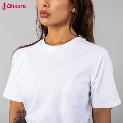 T-shirt bianca traspirante in cotone e spandex, vestibilità ampia, per allenamento, palestra, abbigliamento sportivo personalizzato, magliette di alta qualità, ragazza, donna, casual
