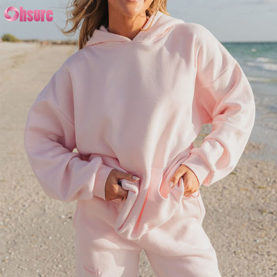 Hoodie da donna di alta qualità Letter Printing Logo personalizzato Peso pesante poliestere / cotone manica lunga Hoodies colorati caldi per donne