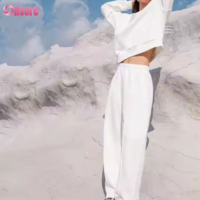 Nuovo Jogger Sportivo Casual da Palestra, Tinta Unita, Autunno Inverno, Felpa e Pantaloni, Due Pezzi, Completo Sportivo da Donna