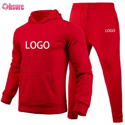 Cappucci e jogger personalizzati per uomini Logo massello Sweatsuit marrone Unisex cotone sciolto Unisex Tracksuit
