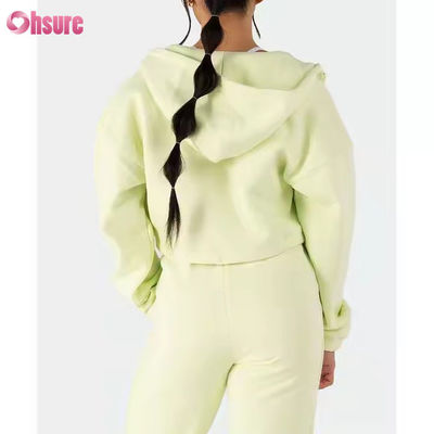 Completi da donna due pezzi, tuta sportiva in pile, felpe con cappuccio a maniche lunghe con zip, felpe corte, pantaloni della tuta jogger