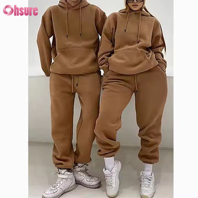High Quality Moda Sweatsuit Hoodies Casual Corridori Set Custom Tracksuit Velo Fleece Donne Uomini Unisex Hoodie 2 Piece Set