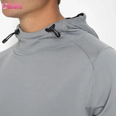 Felpa con cappuccio pullover con stampa a sbuffo personalizzata all'ingrosso per uomo, vestibilità atletica, felpa incrociata per l'inverno