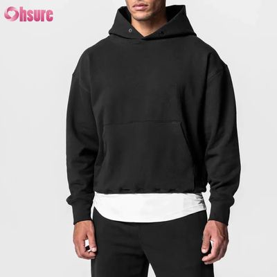 Felpa sportiva oversize da uomo più venduta 100% cotone Basic tinta unita a maniche lunghe Felpa con cappuccio Tasca Inverno Basic Jersey