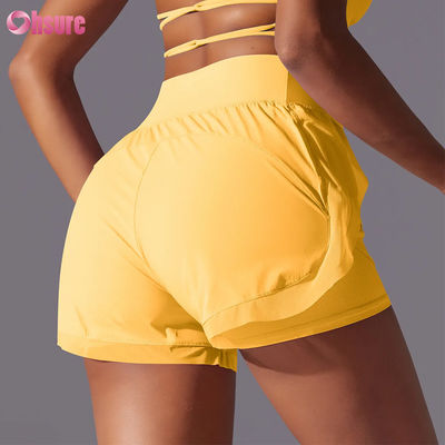 2025 Pantaloncini da jogging traspiranti a vita alta da donna all'ingrosso Allenamento estivo Corsa Pantaloni sportivi Design nuovo e alla moda