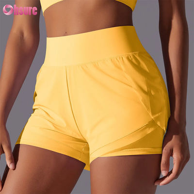 2025 Pantaloncini da jogging traspiranti a vita alta da donna all'ingrosso Allenamento estivo Corsa Pantaloni sportivi Design nuovo e alla moda