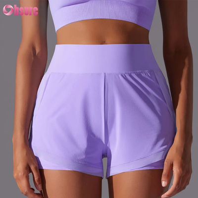 2025 Pantaloncini da jogging traspiranti a vita alta da donna all'ingrosso Allenamento estivo Corsa Pantaloni sportivi Design nuovo e alla moda
