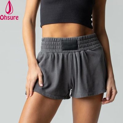 Calzoncini da boxe per donne Sport Calzoncini da corsa Calzoncini da ginnastica Calzoncini personalizzati Logo cotone Terry Stampato Magliato 100% cotone Silk Screen Printing