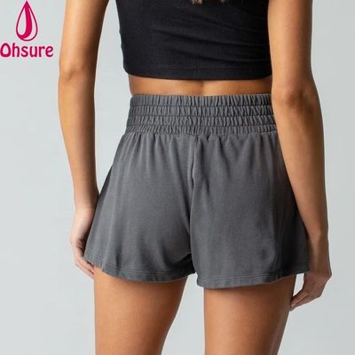 Calzoncini da boxe per donne Sport Calzoncini da corsa Calzoncini da ginnastica Calzoncini personalizzati Logo cotone Terry Stampato Magliato 100% cotone Silk Screen Printing