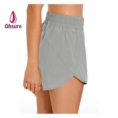 Calzoncini sportivi con asciugatura rapida Calzoncini nuovi con cintura alta Disegno casual donna Logo personalizzato taglia più supporto stampato tessuto campione personalizzato