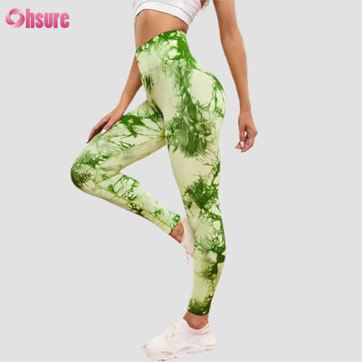 Nuovi Pantaloni Fitness a Vita Alta Moda 2024 Asciugatura Rapida Pantaloni da Yoga da Corsa Elastico in Vita Slim Fit Leggings Sportivi Design Tie Dye