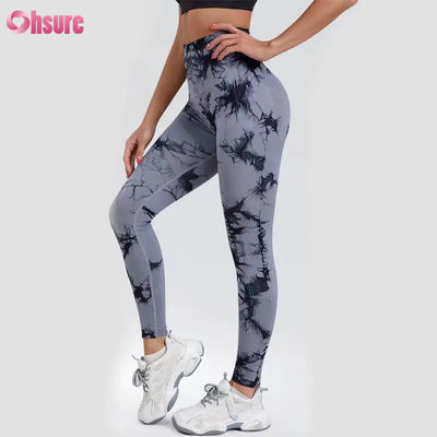 Nuovi Pantaloni Fitness a Vita Alta Moda 2024 Asciugatura Rapida Pantaloni da Yoga da Corsa Elastico in Vita Slim Fit Leggings Sportivi Design Tie Dye