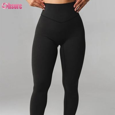 Grande stile vita alta allenamento yoga leggings solido per le donne pantaloni yoga personalizzato indossare 220 grammi