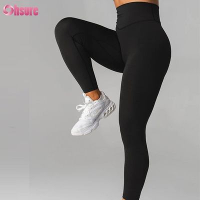 Grande stile vita alta allenamento yoga leggings solido per le donne pantaloni yoga personalizzato indossare 220 grammi
