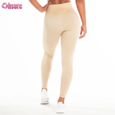 Oem Fabbrica vendita diretta Pantaloni sportivi colore solido Pantaloni da ginnastica personalizzabili Fitness Wear Leggings di design senza cuciture per donne