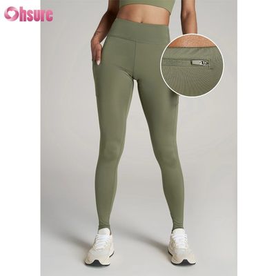 Leggings sportivi testurizzati Fitness Yoga Pantaloni sportivi con design a cerniera Leggings sportivi da yoga per donna