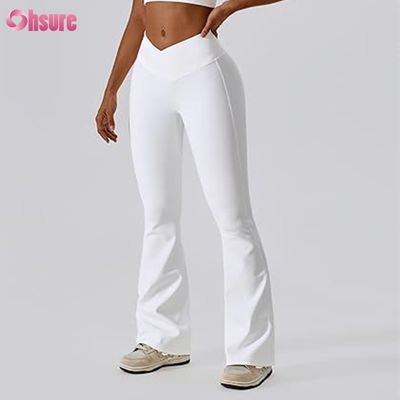 Pantaloni a zampa personalizzati Fitness Donna Leggings Vita a V Pantaloni Yoga